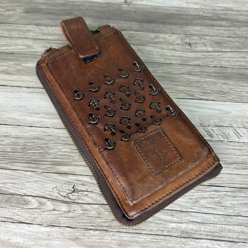 Harbour 2nd Leather Phone Wallet Clutch Purse Perforated Anchor NO STRAP